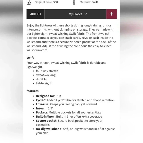 Lululemon Speed Up Short 2.5"Dusty Dawn - Picture 14 of 14